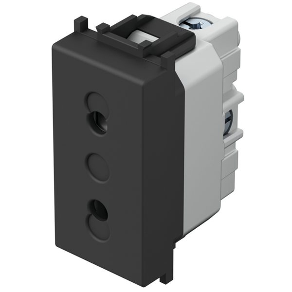 UTIČNICA EURO+KS 2P 10A 250V~ 1M SB crna