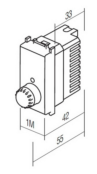 Regulator osvjetljenja rotacijski R 300W 1 mjesto EM10 TEM MODUL PW bijela 1