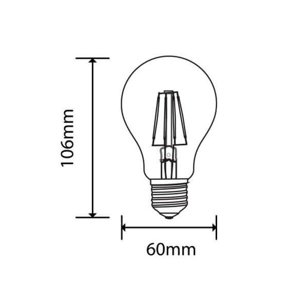 LED ŽARULJA E27 A60 6.5W FILAMENT.