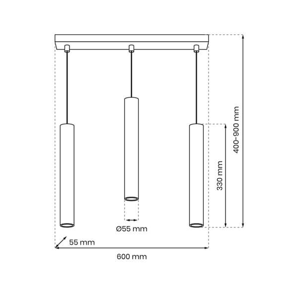 Visilica HUDSON crna GU10 dim