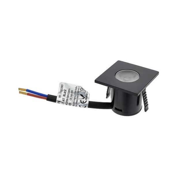 LED ugradbeni downlight kvadratni crni 1W.