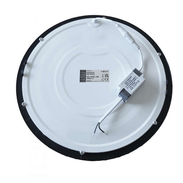 LED PANEL CRNI UGRADBENI 24W OKRUGLI 4000K